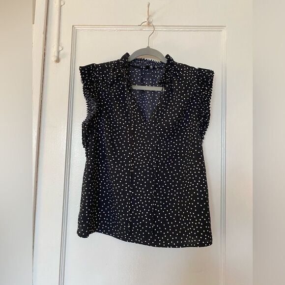 EXPRESS Black and White Polka Dot Sleeveless Top Size Small - Picture 1 of 6